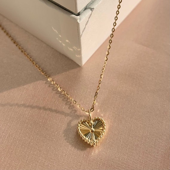 Gold Bubble Heart Pendant - Purchase Your Gold Necklace Today – Hayley Style