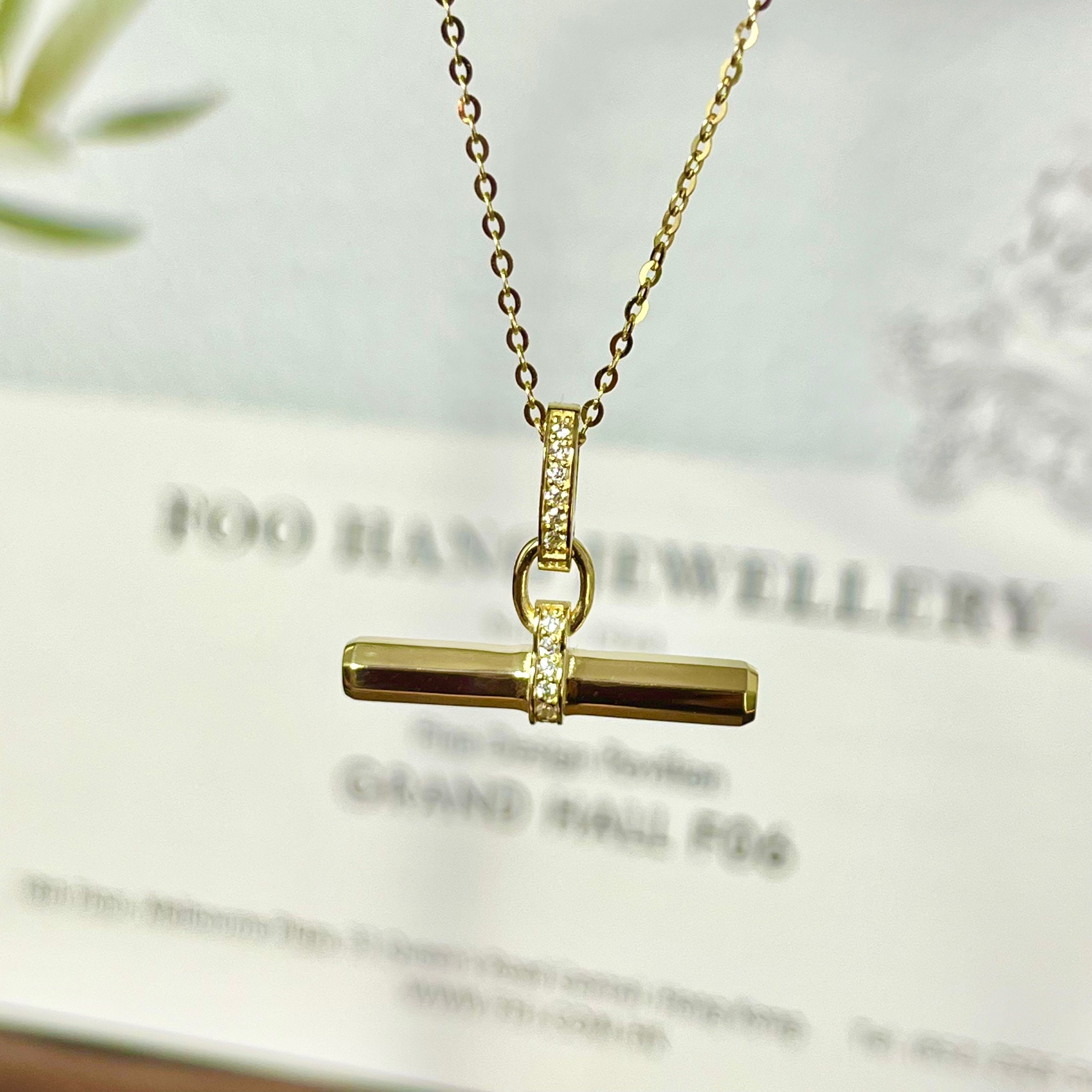 Solid Gold Bar Necklace Etsy Singapore