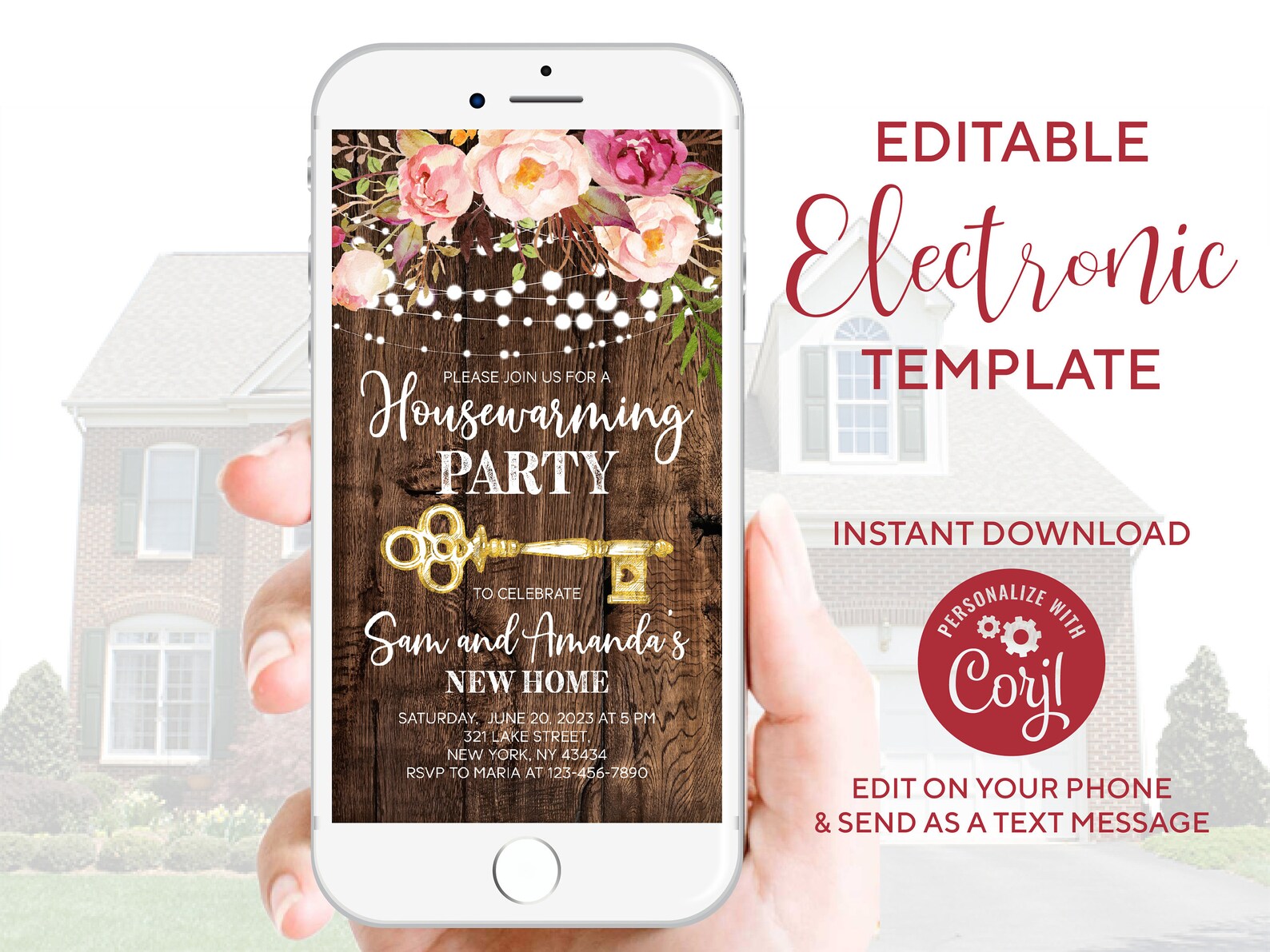 Editable Electronic Housewarming Party Invitation Template Etsy