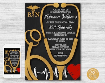 Graduation Nursing Invitation - Etsy