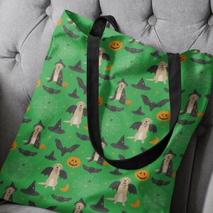 Halloween Tote Bag Gift for Dog Mom Trick or Treat Bag Canvas Bag Fall Tote Bag Halloween Candy Bag Fall Bag Dog Mom Bag