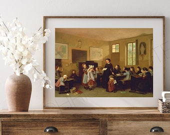 Catholic Schoolhouse DIGITAL PRINT - The naughty school children by Duverger - Catholic Wall Decor in Various Sizes - Printable Gifts
