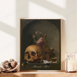 Memento Mori MATTE POSTER - Vanitas by Hendrick Andriessen - Catholic Wall Decor in 11x14 and 16x20 - All Souls Day/Catholic Halloween