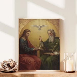 Holy Trinity PHYSICAL PRINT 5X7 or 8x10 - Trinity by Max Furst - Catholic Saint Wall Decor - Catholic Gifts