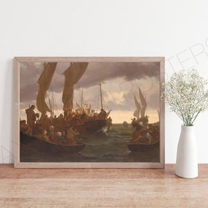 A Mass at Sea in 1793 Digital Print - Une messe en mer en 1793 - Printable Catholic Saint Wall Decor in Various Sizes