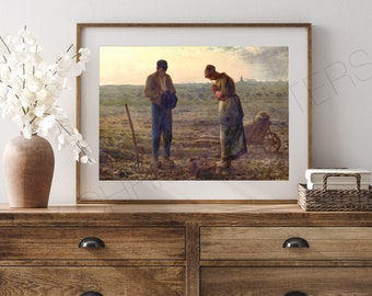Het Angelus DIGITAL PRINT - L'Angélus by Jean-François Millet - Katholieke Wanddecoratie in verschillende maten - Katholiek Printable - Katholieke Geschenken
