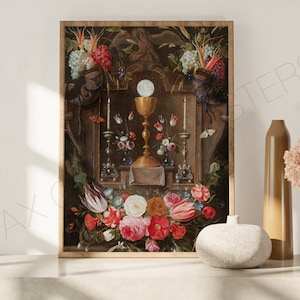 Altar Niche with Symbols of the Eucharist MATTE POSTER - Catholic Wall Decor in 11x14 and 12X16