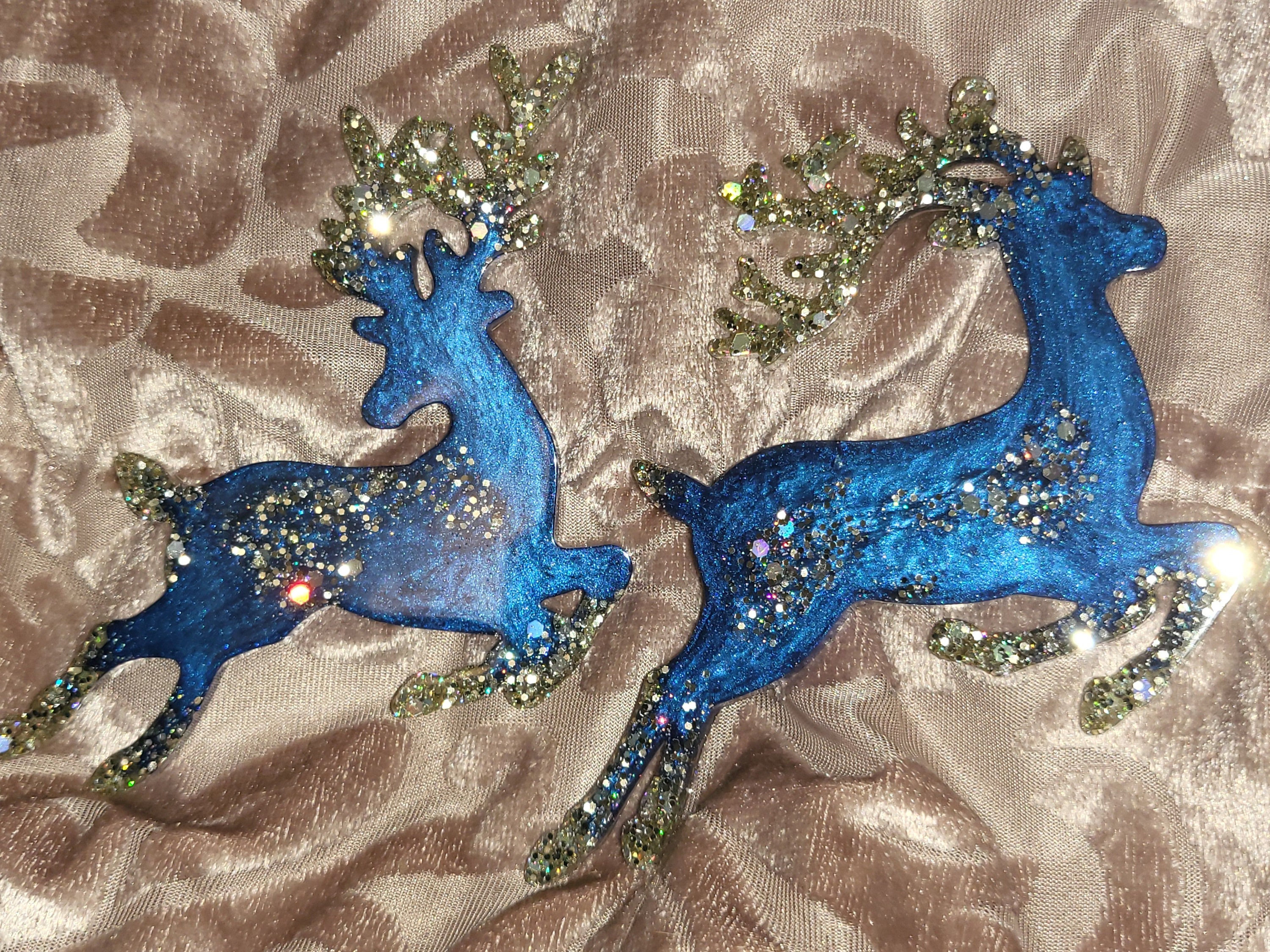 You beautiful gift Christmas blue reindeer, unique Christmas tree  ornaments, Thanksgiving and Christmas gifts - Frolova