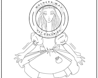 Alice's Adventures in Wonderland -- vintage coloring page