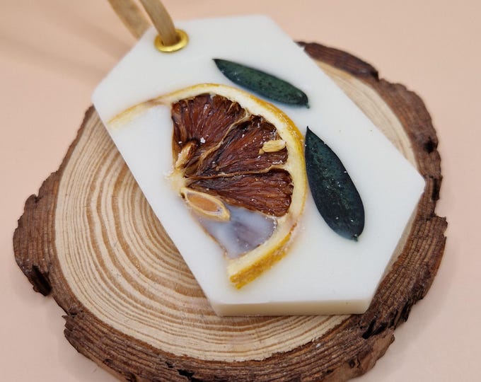 Scented tags made of soy wax – closet fragrance for wardrobes & small spaces, lemon blossom and cedarwood
