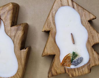 Handgefertigte Sojawachskerze im Tannenbaumgehäuse|Duftkerze inspiriert von Parfümklassikern |Weihnachtsgeschenk | Nachhaltige Festtagskerze