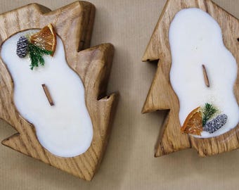 Handgefertigte Sojawachskerze im Tannenbaumgehäuse|Duftkerze inspiriert von Parfümklassikern |Weihnachtsgeschenk | Nachhaltige Festtagskerze