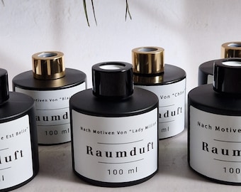 Handmade room diffuser with fragrance sticks – Luxurious room perfume in a glass – Vegan and environmentally friendly