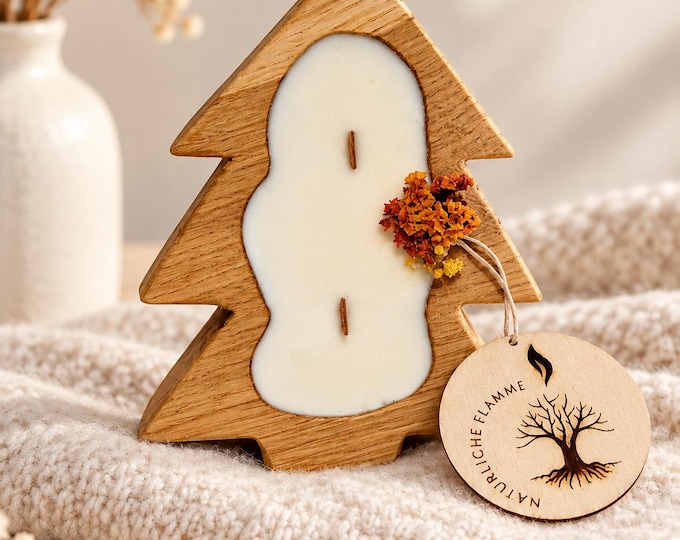 Handgefertigte Sojawachskerze im Tannenbaumgehäuse|Duftkerze inspiriert von Parfümklassikern |Weihnachtsgeschenk | Nachhaltige Festtagskerze