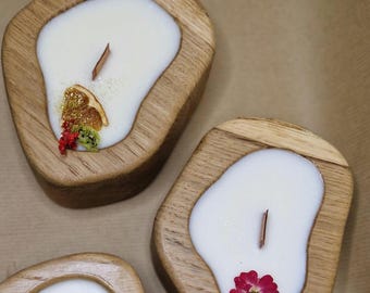 Handmade scented candle in a light wooden vessel | Soy wax | Inspired by luxury perfumes | Gift idea