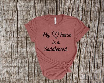 Saddlebred Heart Horse T-shirt met korte mouwen