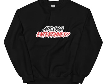 Sudadera de cuello redondo Sponsey "¿Estás entretenido?" (Colores oscuros)