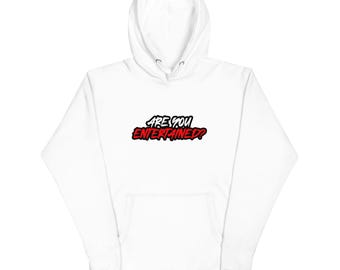 Sudadera con capucha Sponsey "¿Estás entretenido?" (colores claros)