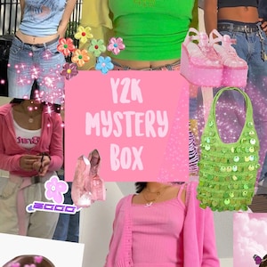 Y2K 2000s Core Aesthetic Mystery Box Bundle Clothing Clothes Style Gift for Her Accessories Vintage Clothes Jewelry Pink y2k Aesthetic Box