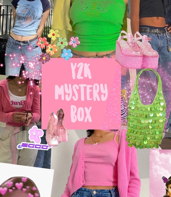 Y2K 2000s Core Aesthetic Mystery Box Bundle Clothing Clothes Style Gift for  Her Accessories Vintage Clothes Jewelry Pink y2k Aesthetic Box -   Portugal