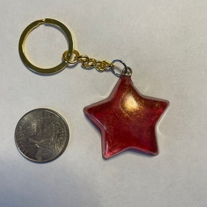 Red Star Keychain Small Star Keychain - Etsy