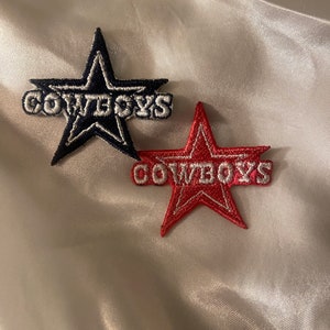 (2) Dallas Cowboys Vintage Embroidered Iron On Patches Patch Lot 3” X 3 &  4”X2.5