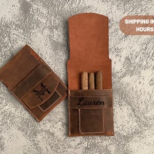 Crown & Tiger Cigar Case Made From the Finest Genuine Leather 