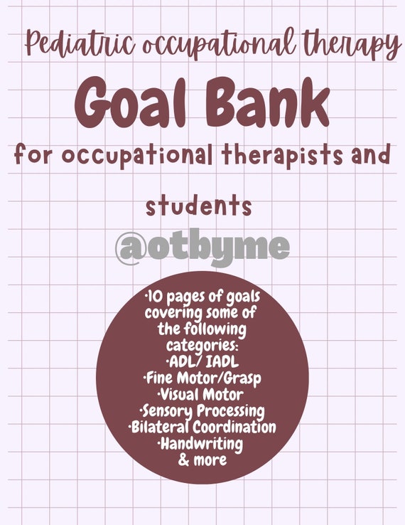 Pediatric Occupational Therapy Goal Bank Etsy