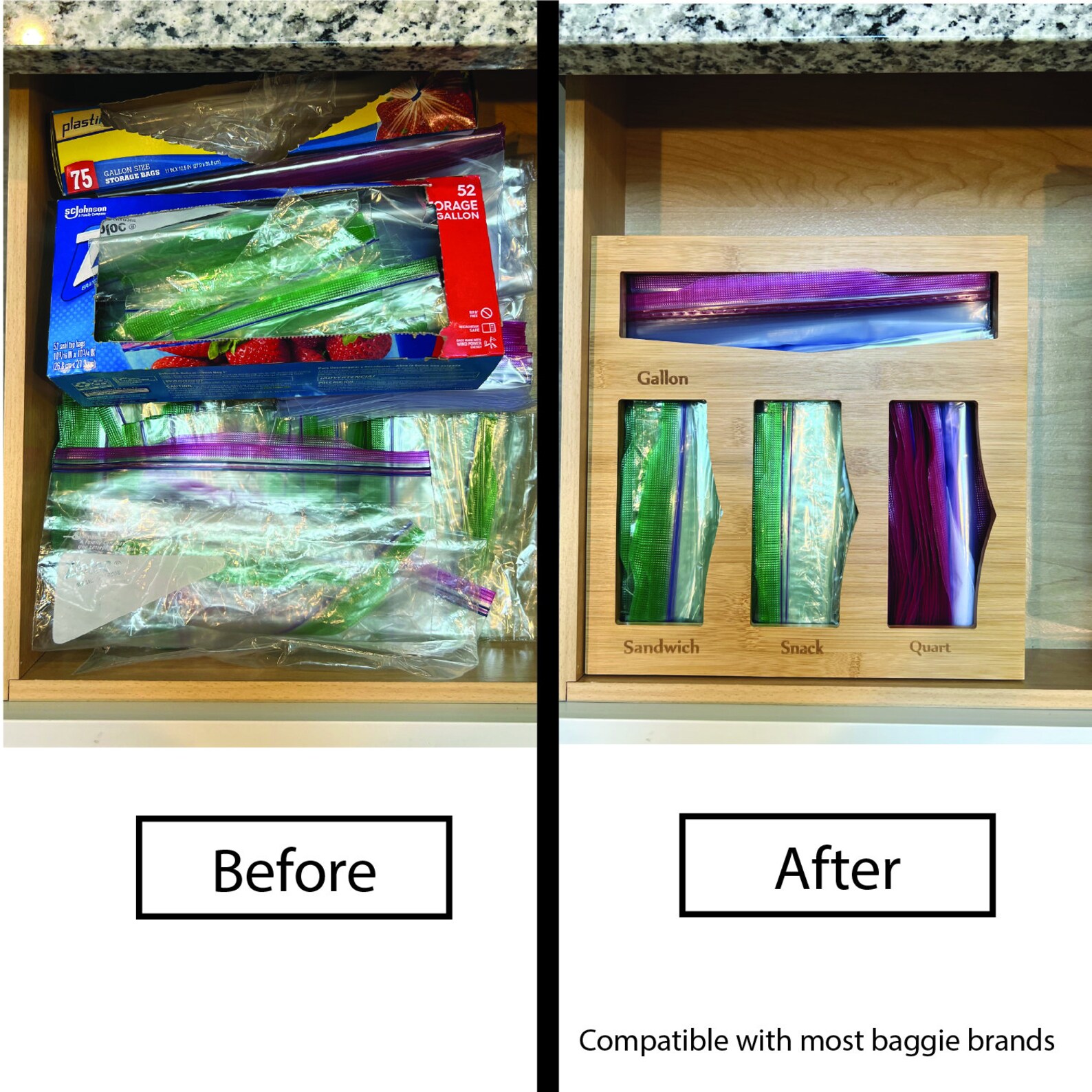 Sandwich Bag Storage Organizer With Wall Mount Capability Etsy