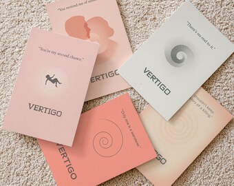 Vertigo 1958 Minimalist Movie | Movie Quotes Framed, Unframed Prints / Canvas | Single or Set