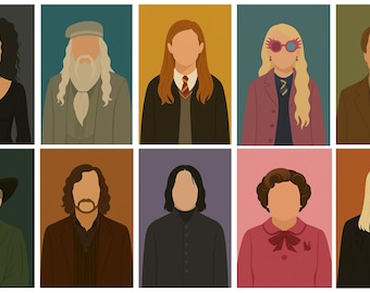 Minimalist Wizard Posters | Faceless Fantasy Movie Art | Gifts for Fans | Framed, Unframed or Canvas