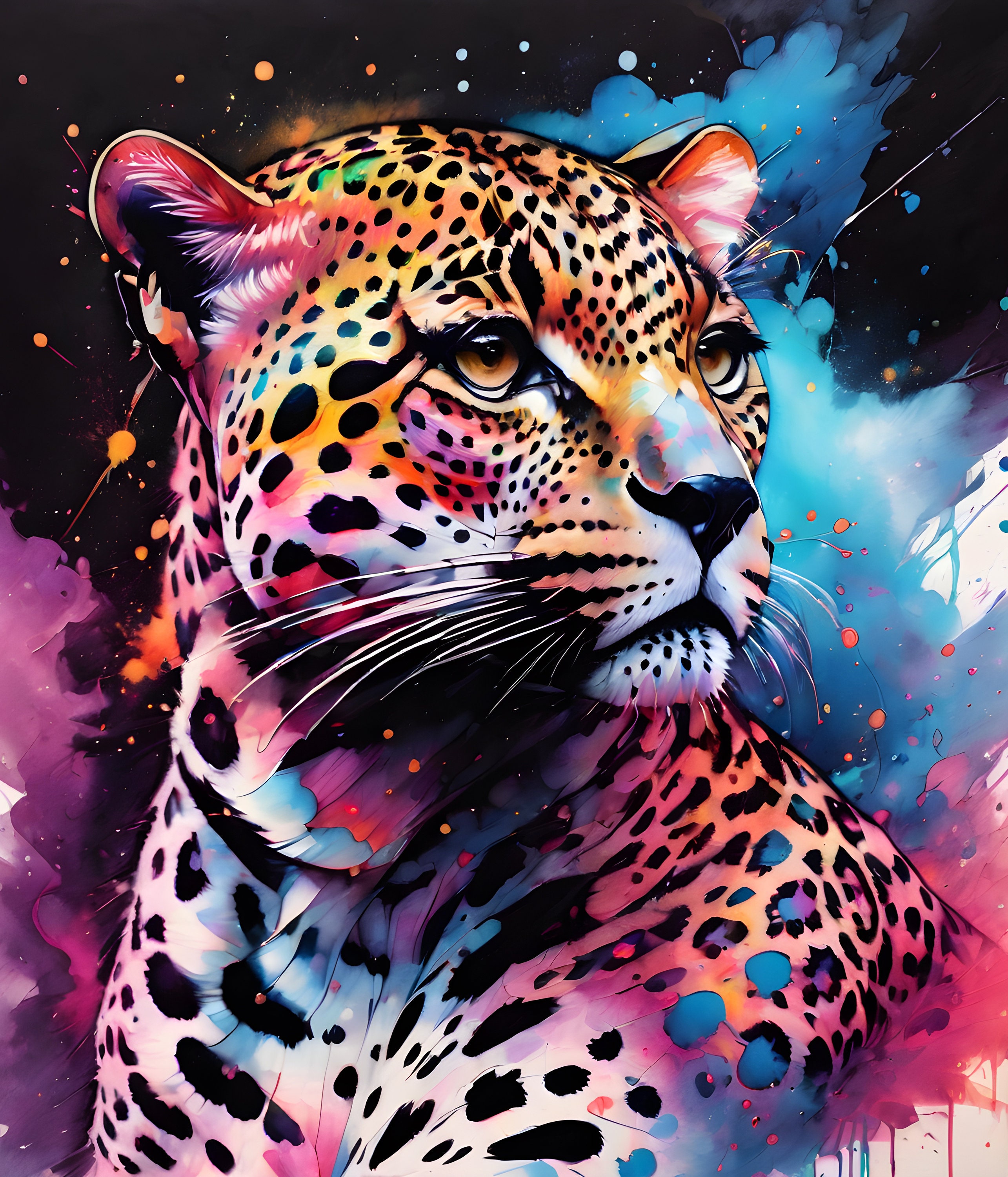 Colorful Leopard Art Print: Modern Animal Wall Decor - Etsy