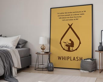 Whiplash Minimalist Art Movie Poster Quote | Available Framed, Unframed & Ready-to-Hang Canvas 03
