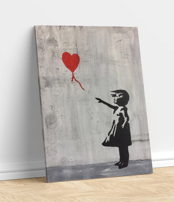 Banksy Canvas Wall Art Banksy Girl With Heart Balloon Cool 