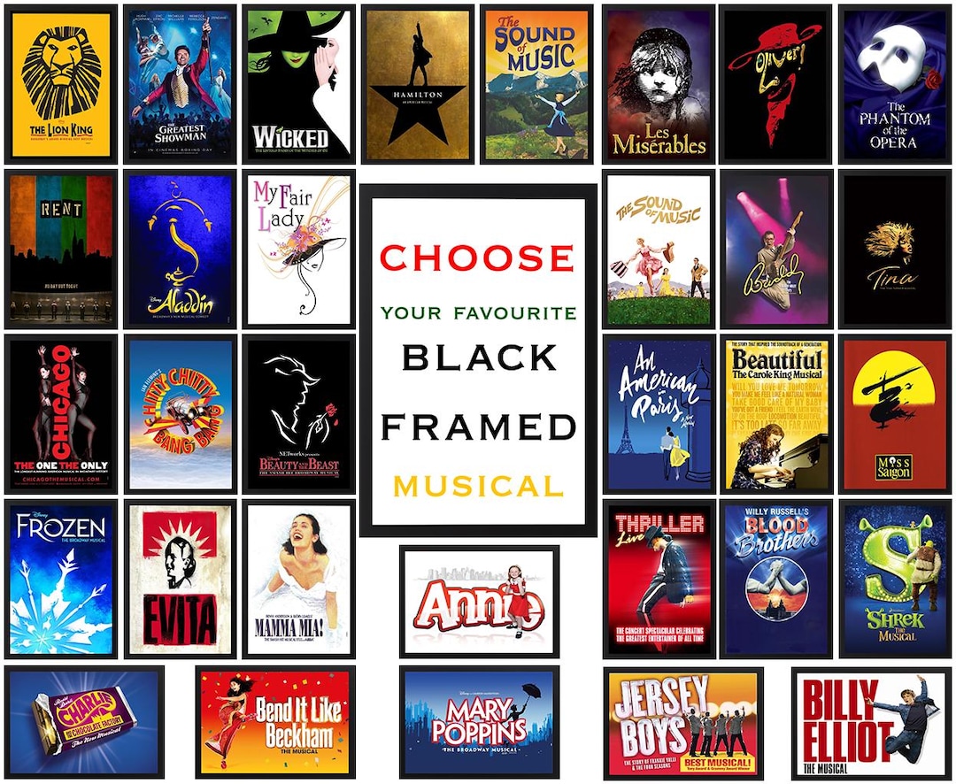 Framed Broadway Musical Poster: Classic Theatre Wall Art - Etsy