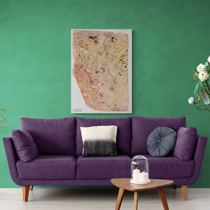 The Piri Reis Map is a World Map Compiled Canvas Decor Art Available in Many Sizes image 3