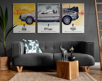 Back to the future 3サンシェード　レトロ　昭和 Back to the Future Canvas Art: 3-piece Wall Decor Set - Etsy