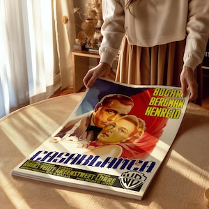 Casablanca 1942 retro filmposter beschikbaar vele maten, INGELIJST of INGELIJST beschikbaar