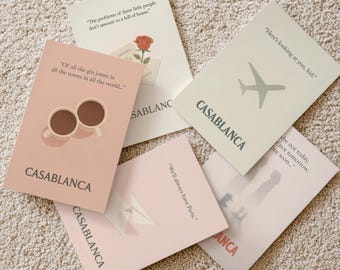 Casablanca 1942 Minimalist Movie Art | Movie Quotes Framed , Unframed Prints / Canvas | Single or Set