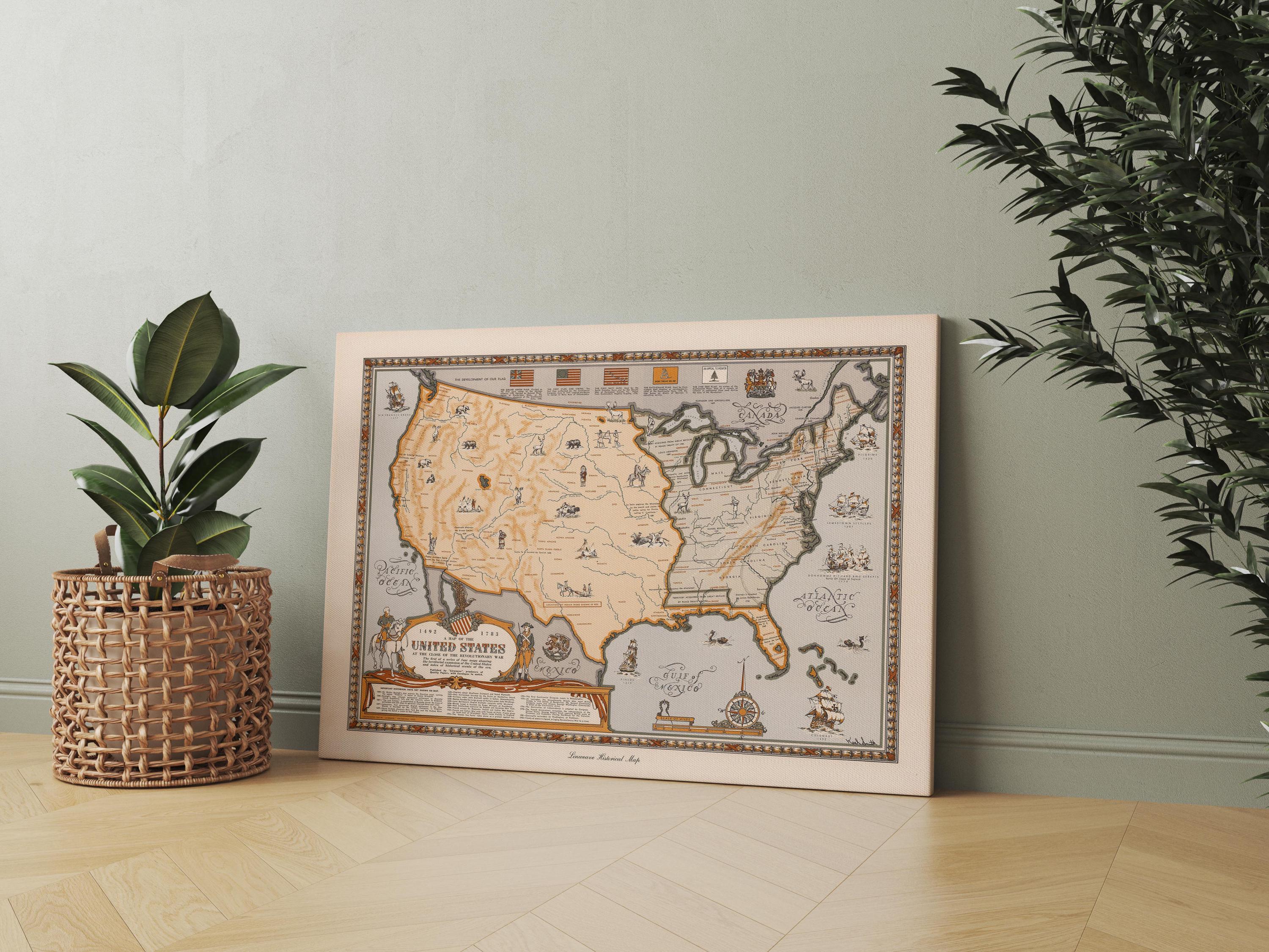 Revolutionary War Era Map Print | United States History Wall Art - Etsy
