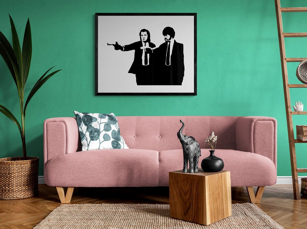 Banksy Pulp Fiction Banana – Maglietta A Maniche Lunghe Uomo Donna 100% Cotone, Stampa Serigrafica, Taglie S-XXL