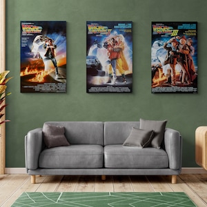 Back to the Future Canvas Wall Art Decor - Available Set of 3 or Each Movies Separately - Various Sizes