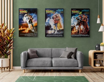 Back to the Future Film Poster Leinwandkunst - 3er-Set