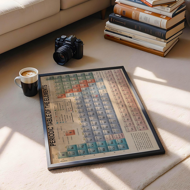 Vintage Style Periodic Table of Elements Poster Print - Etsy