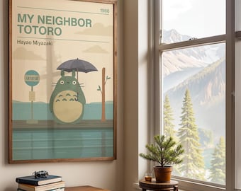 Miyazaki Minimal Art Posters | Ghibli Minimal Prints Framed, Unframed, Canvas