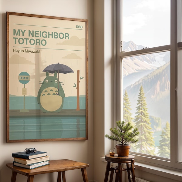 Miyazaki Minimal Art Posters | Ghibli Minimal Prints Framed, Unframed, Canvas