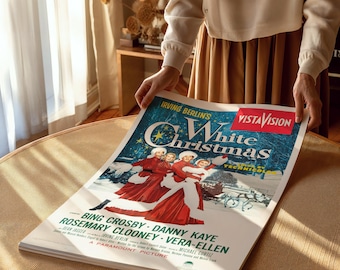 White Christmas 1954 Movie Poster: Framed Canvas Wall Art