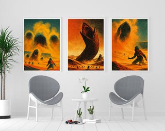 Dune (Movie) Inspired Minimalist Art  | Prints / Canvas | Single or Set