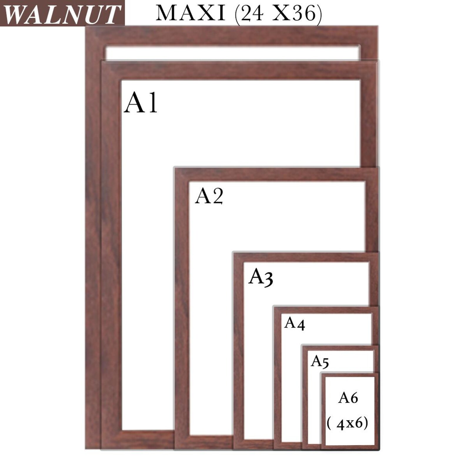 Maxi 24x36 A1 A2 A3 A4 A5 A6 Photo Frames Black White Walnut Oak Maxi 24x36 A1 A2 A3 A4 A5 A6 Photo Frames Black White Walnut Oak