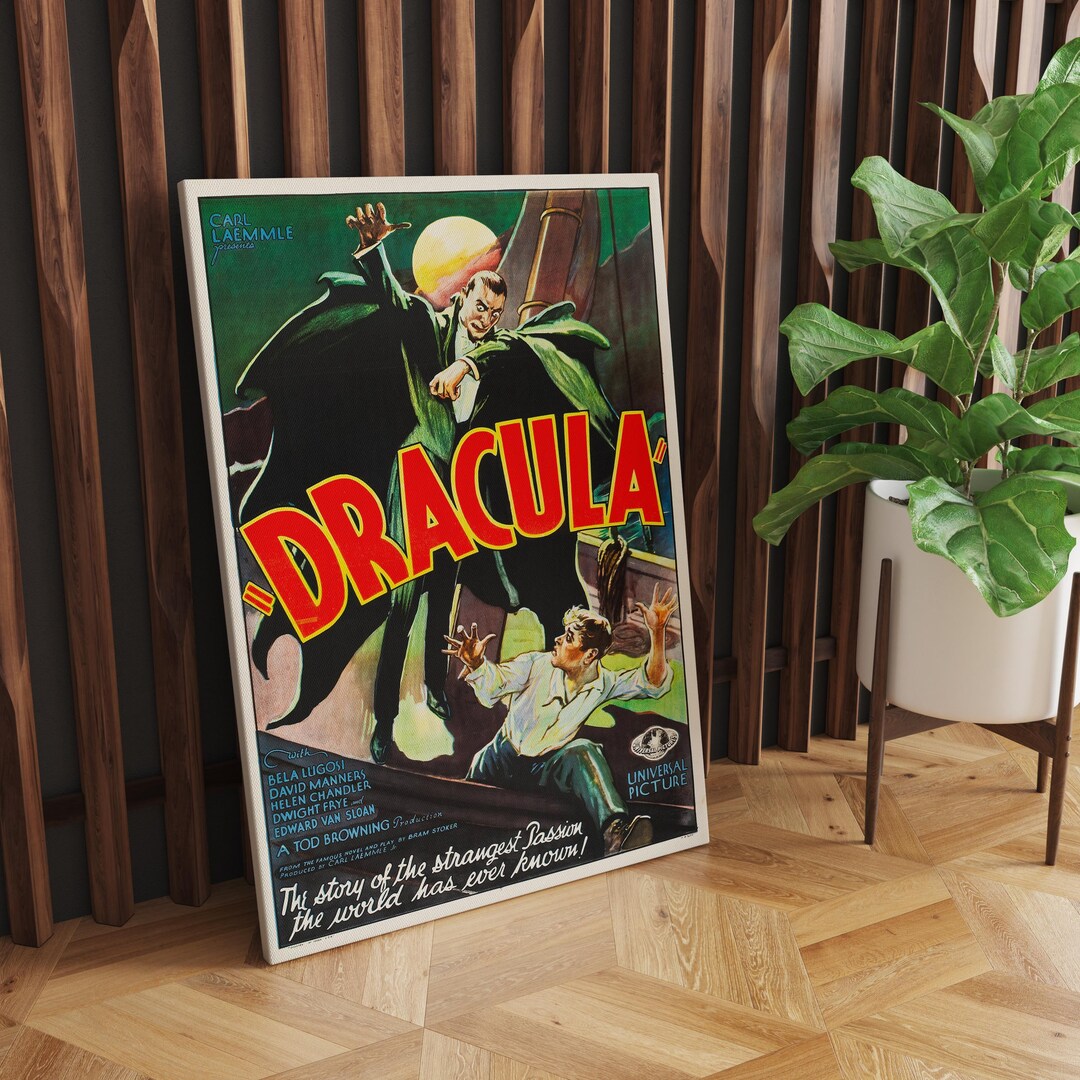 Dracula 1931 Movie Poster: Vintage Horror Art, Framed Canvas - Etsy